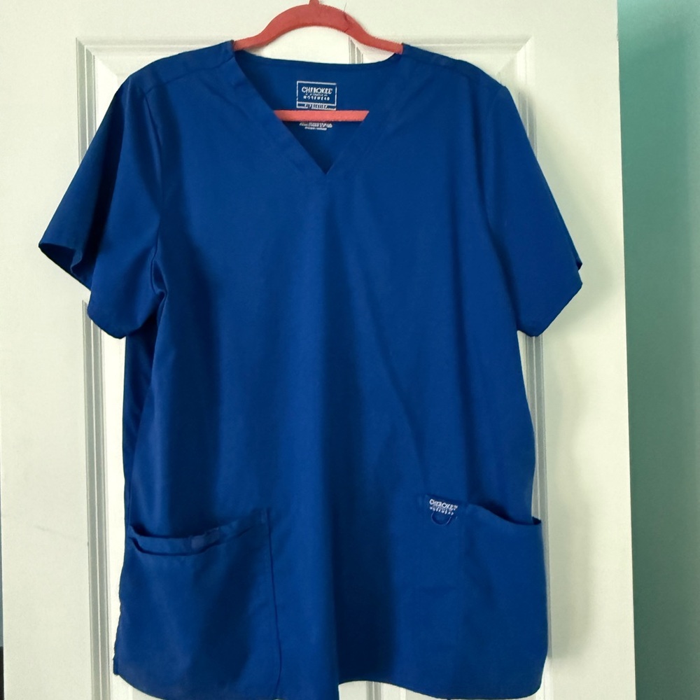 Cherokee Revolution Royal Blue Workwear Scrub Set XL